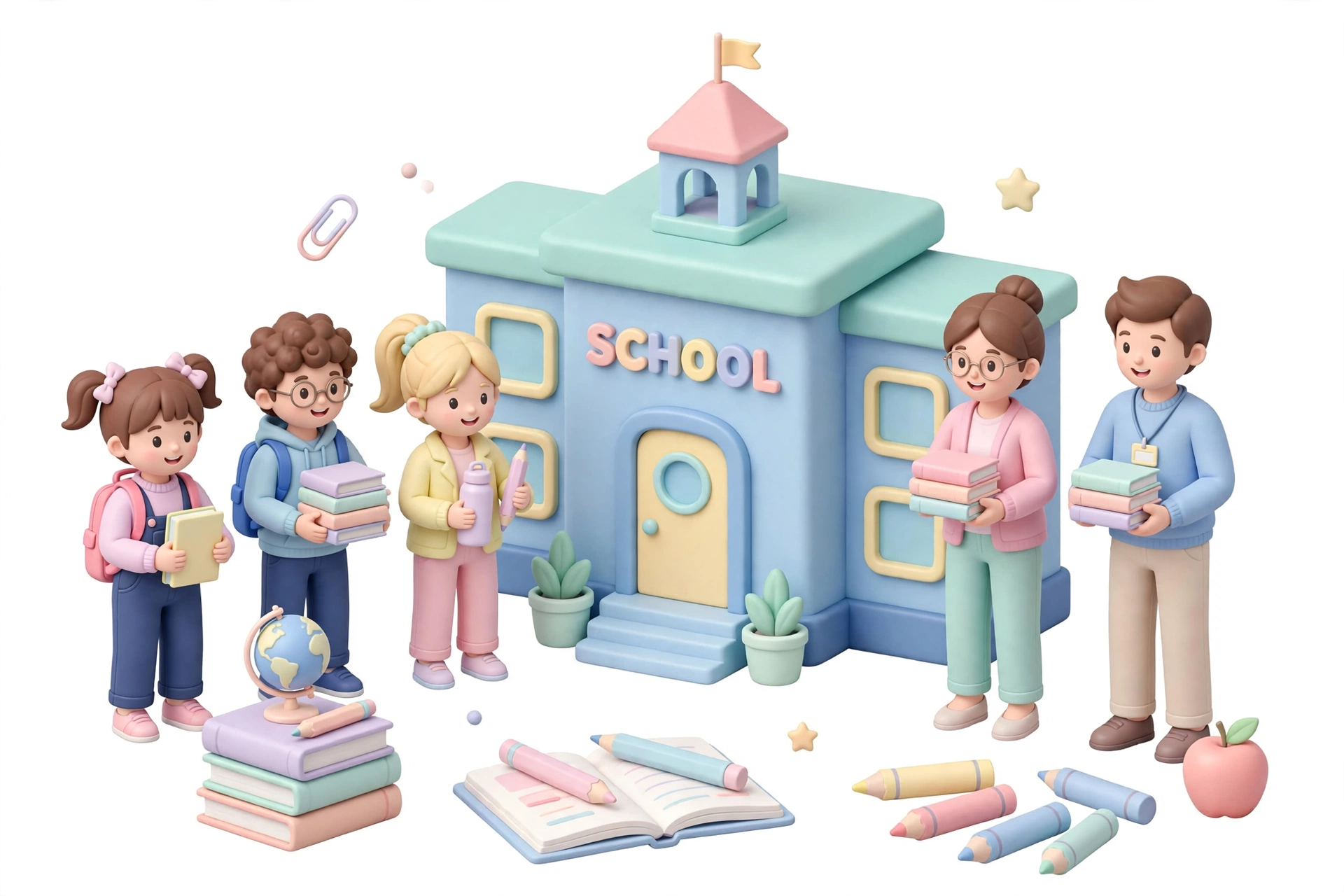 School Cartoon Illustration